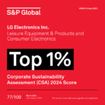 تصنيف إل جي على “%1TOP ” في مجال الاستدامة من S&P GLOBAL للسنة الثانية على التوالي